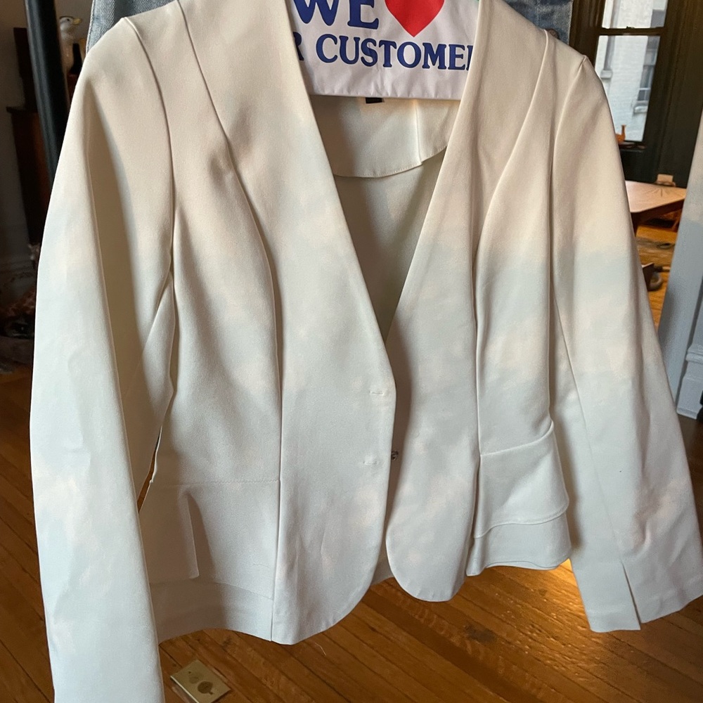 Topshop White Crep Jacket